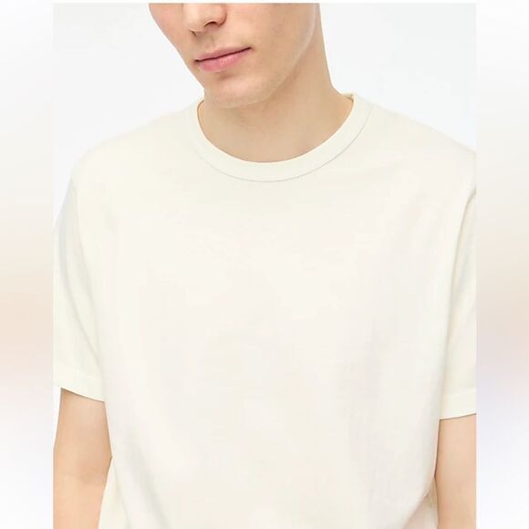 J Crew Shirt M Garment Dyed Relaxed Fit Tee Ivory - Picture 3 of 10